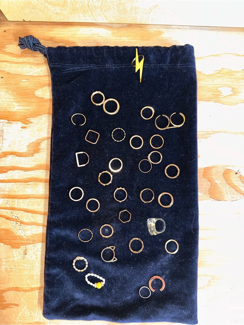 Ring Bundle of 20+ gold plated rings ft 1 CC Skye Lightning Bolt Ring